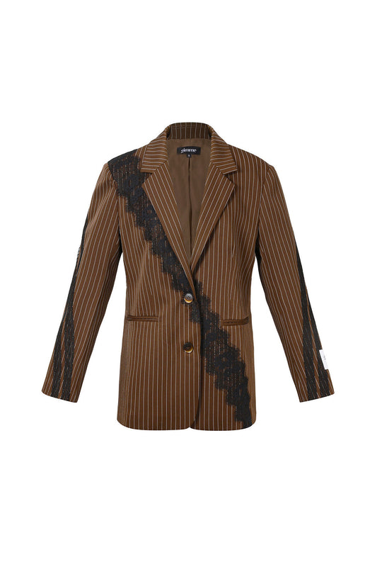 Elegant Striped Ladies' Suit Set for Fall/Winter