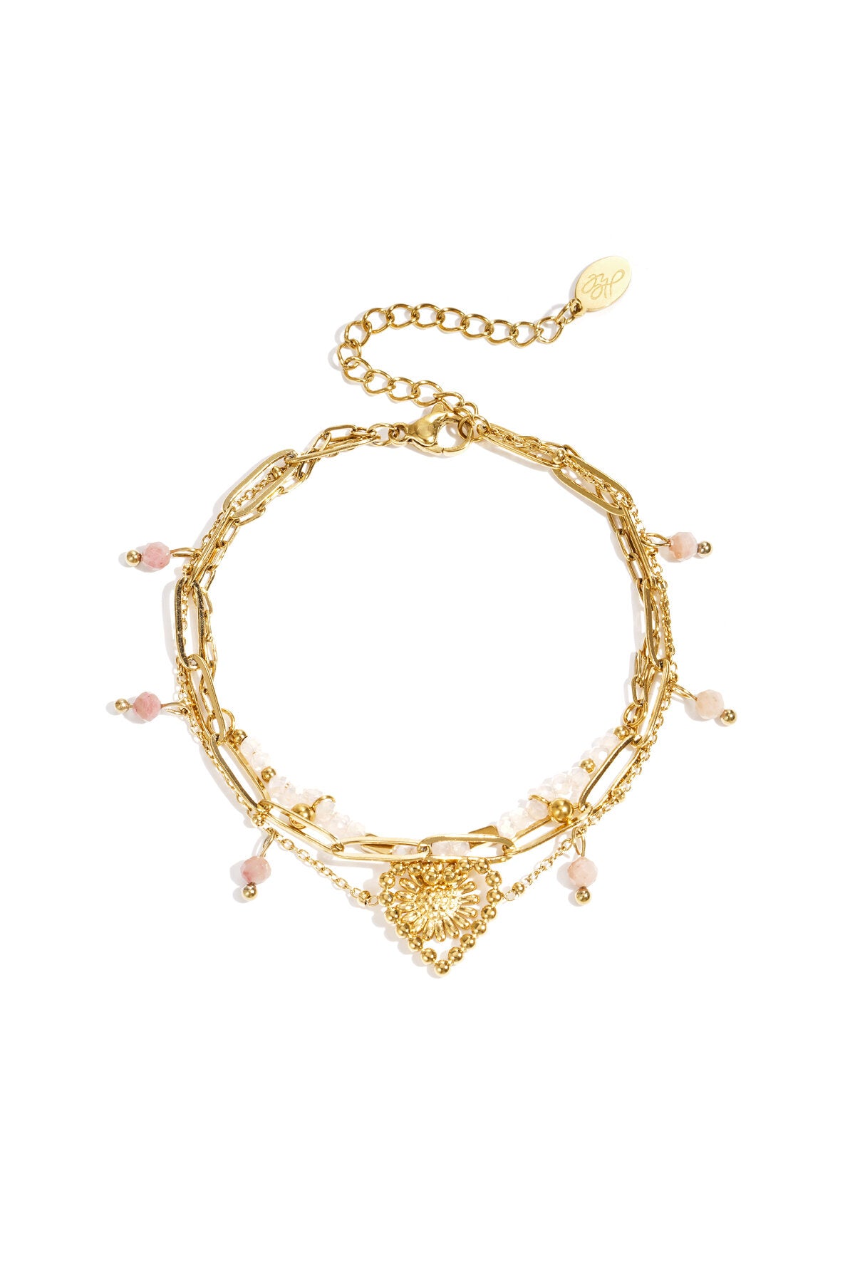 Elegant Gold Multi-Layered Charm Bracelet for Women