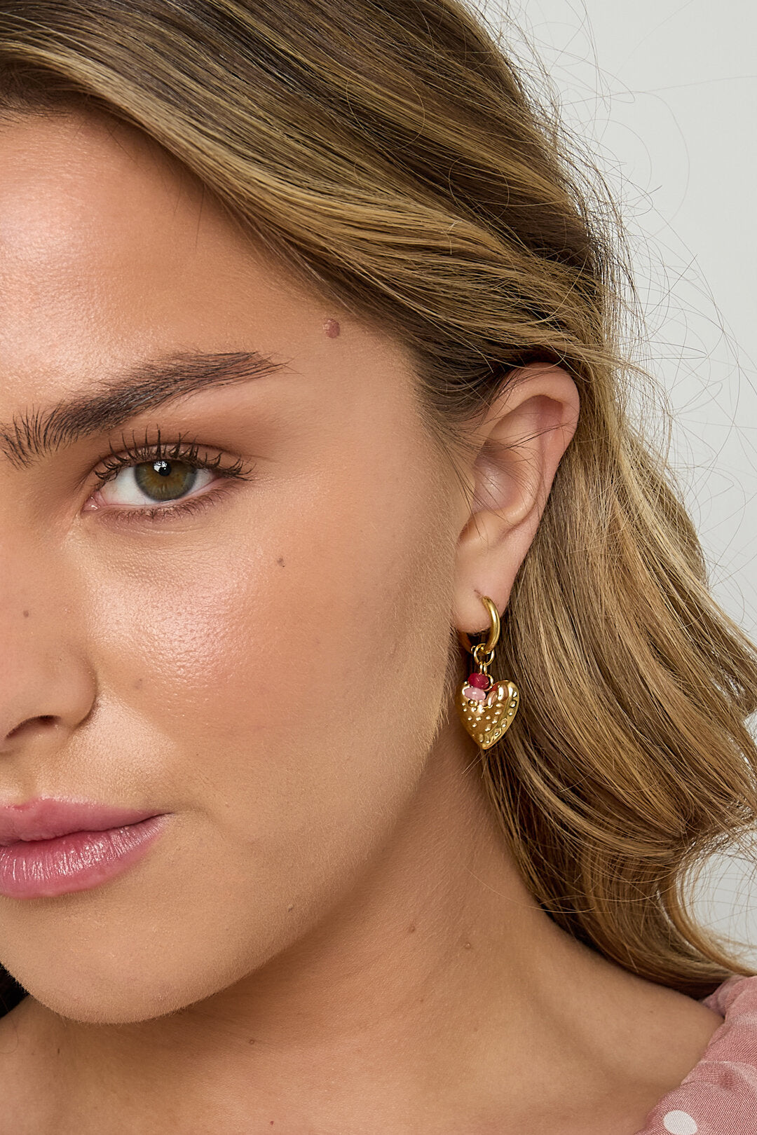 Stylish Gold Heart Drop Earrings for Women
