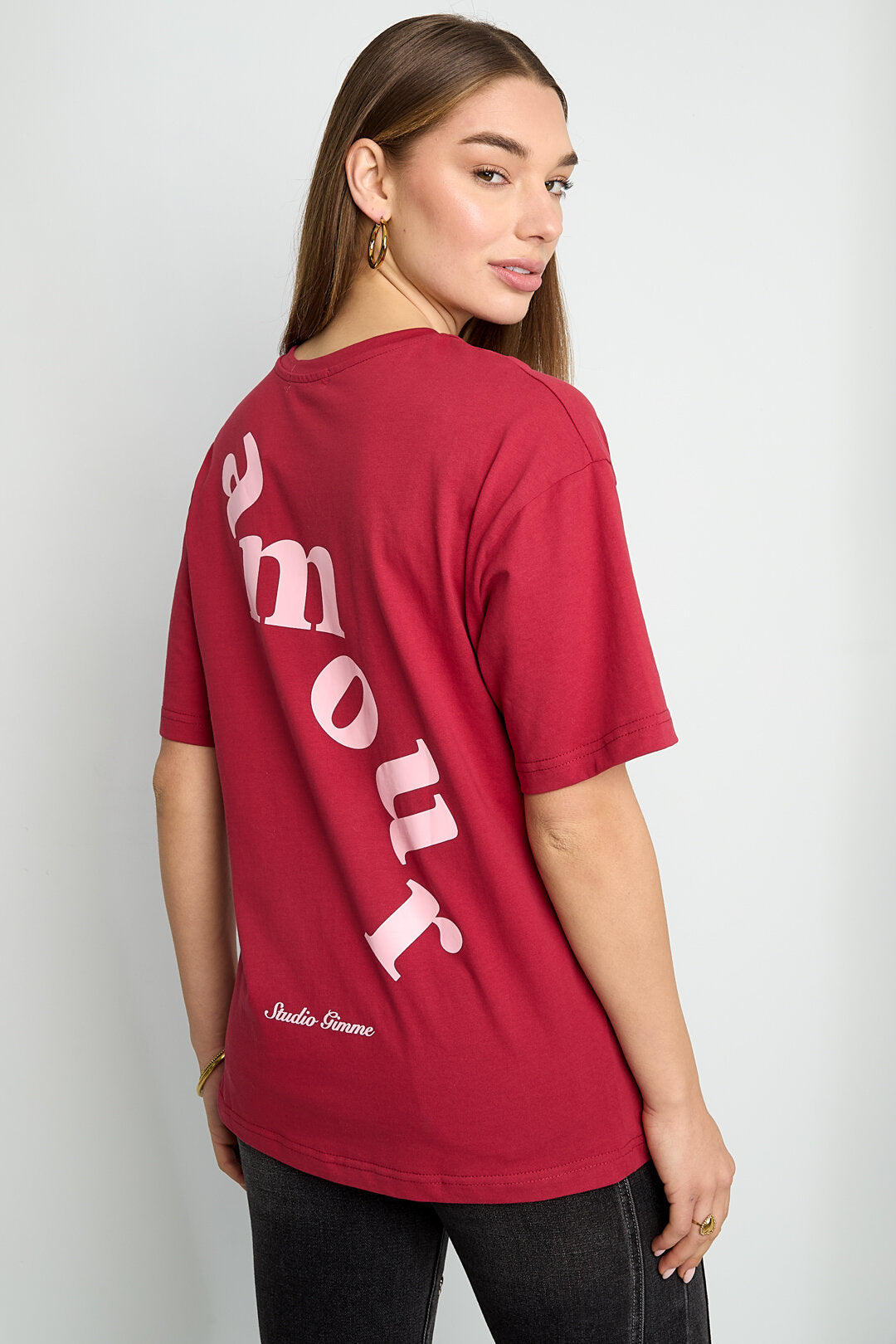 Gimme All Fit Casual Cotton T-Shirt in Orange & Red