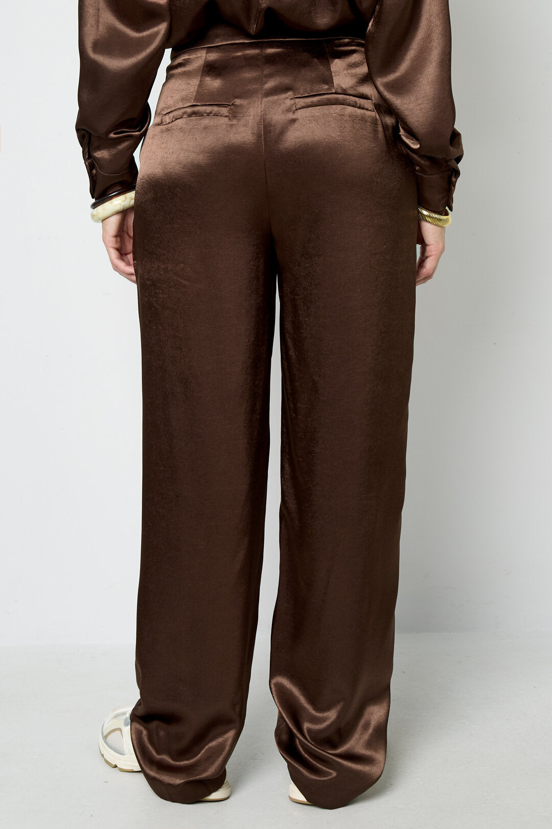 Stylish Coffee & Off-White Straight Pants for Fall