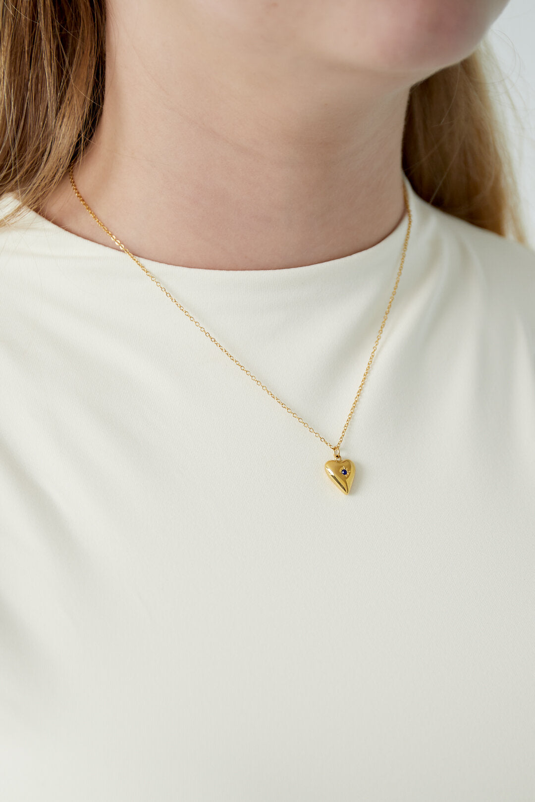 Charming 14K Gold Plated Heart Pendant Necklace
