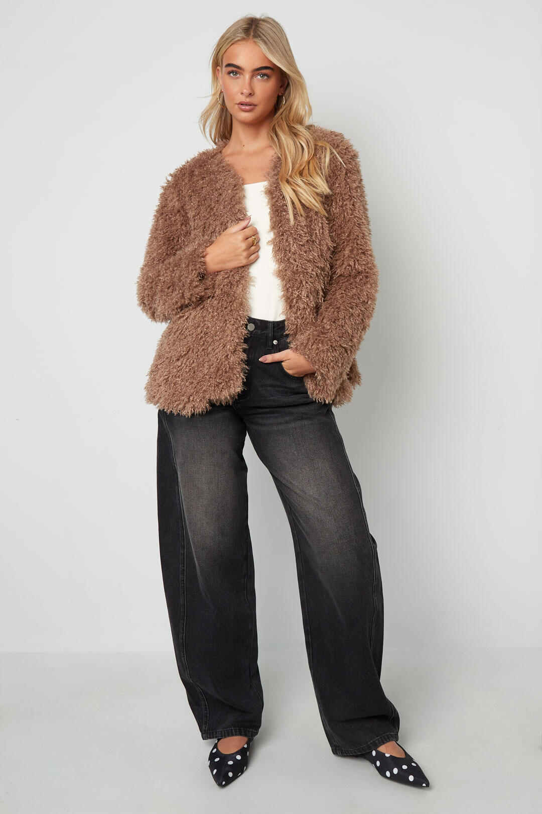 Elegant Woven Polyester Jacket for Fall/Winter