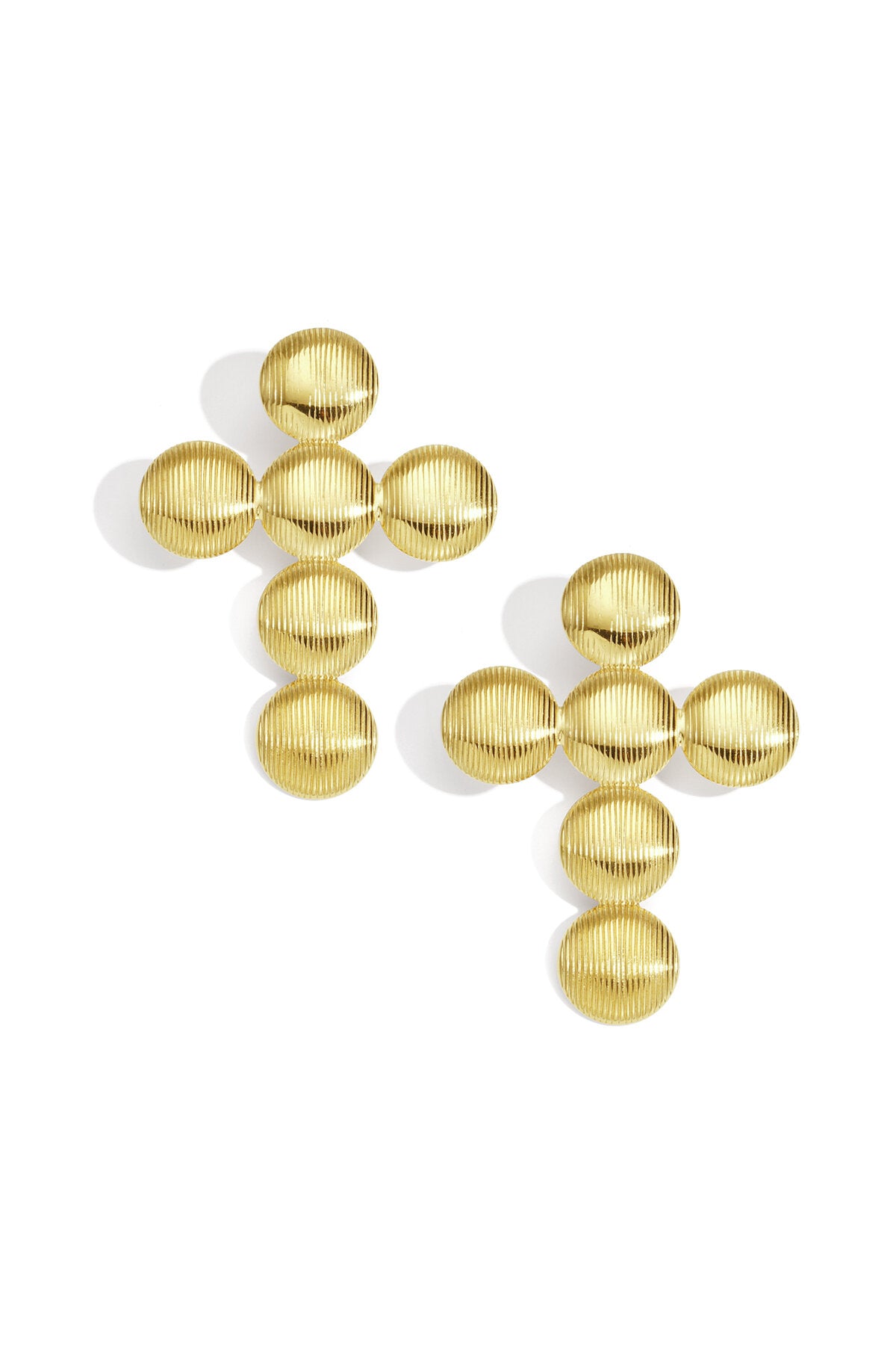 Stylish Gold Stainless Steel Cross Stud Earrings
