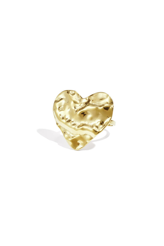 Elegant Adjustable Heart Statement Ring - All Sizes