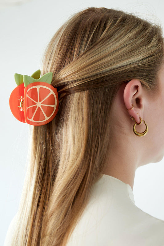 Elegant Orange Acetate Hair Claw for Spring/Summer