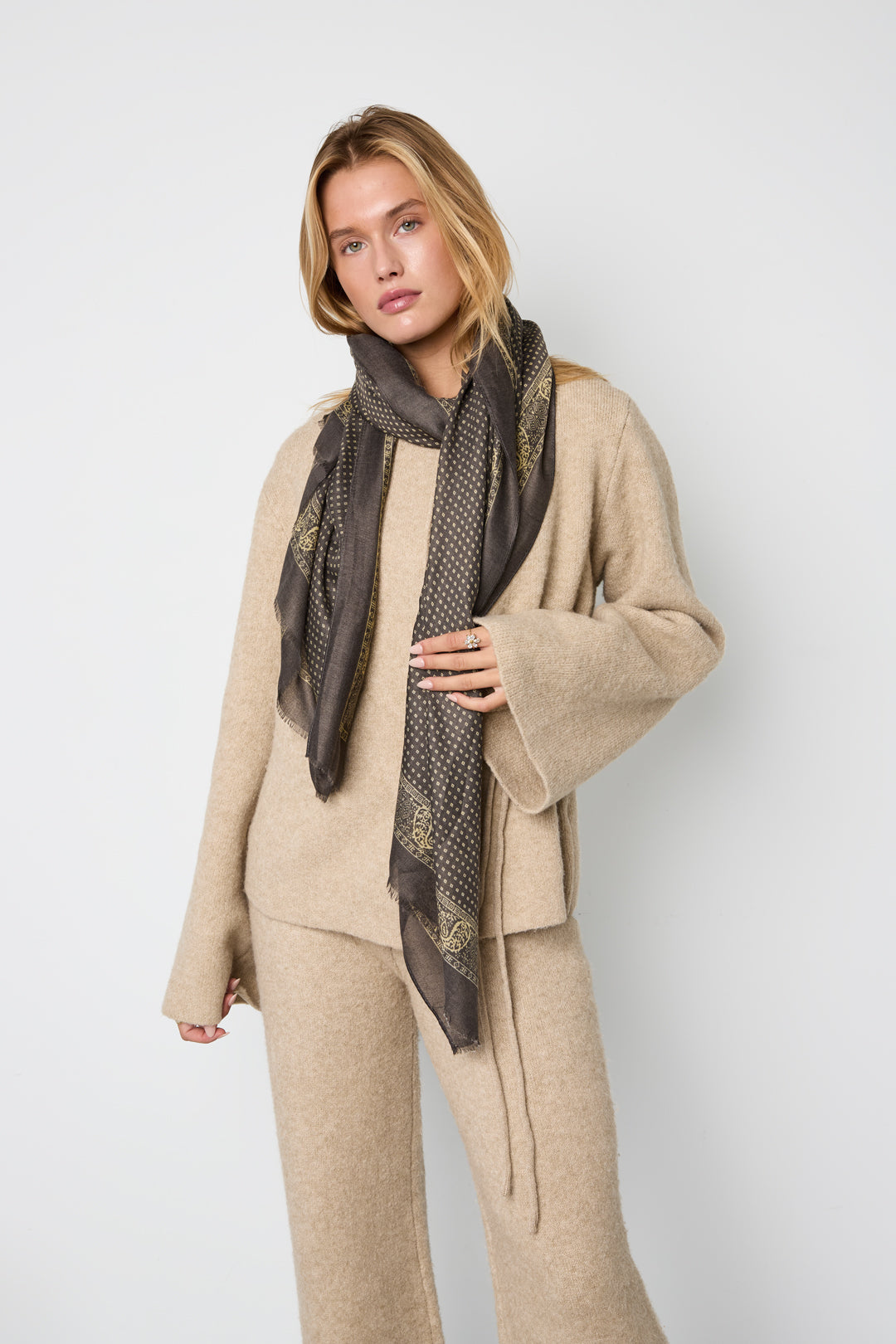Zomersjaals met ruitpatroon, eenvoudig, polyester, dagelijkse accessoires