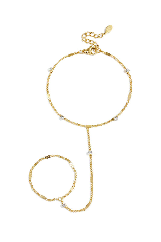Elegant 14K Gold Plated Hand Chain for Daily Wear