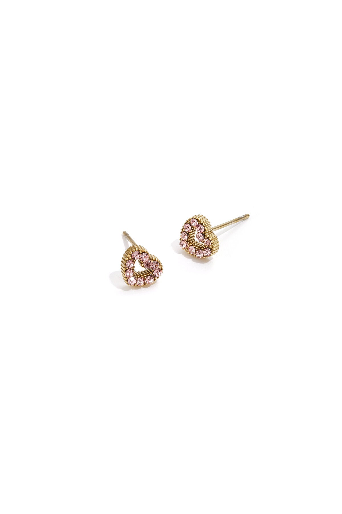Elegant Heart Shaped Rhinestone Stud Earrings