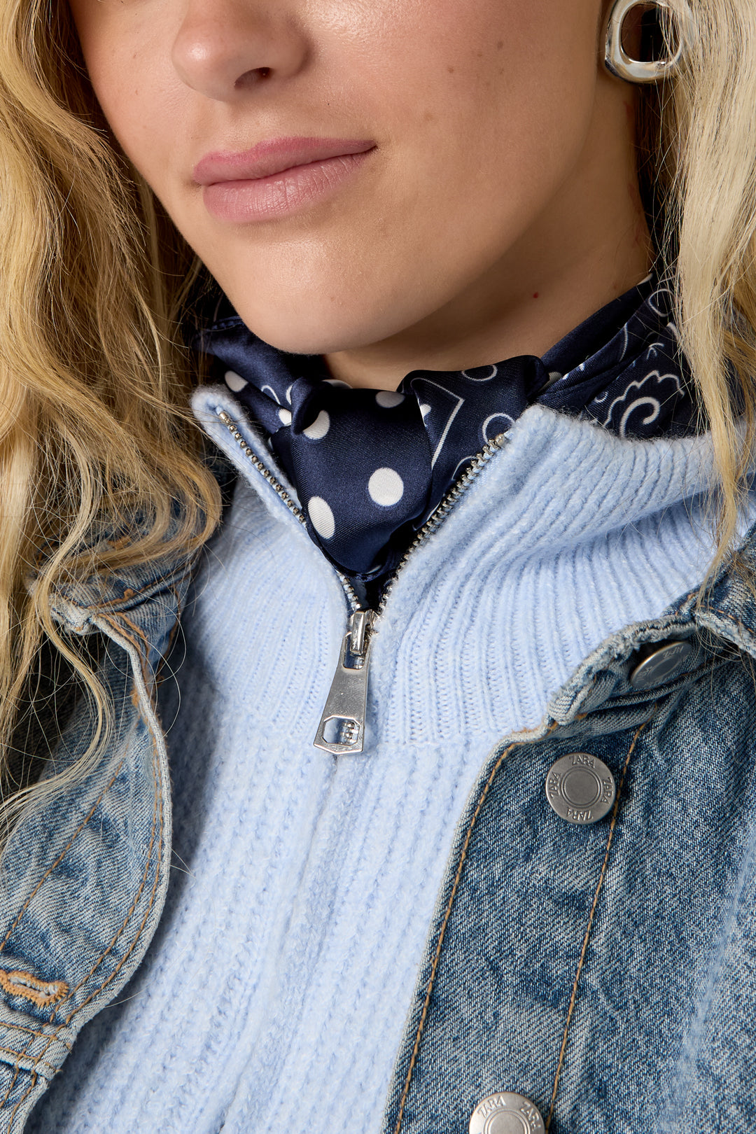 Wintersjaals met stippen, retro imitatiezijde, dagelijkse accessoires