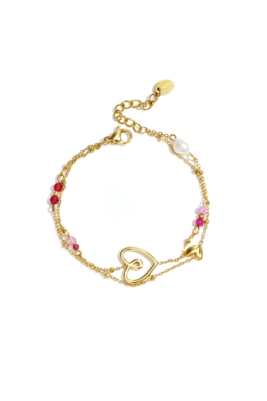 Elegant Multi-Layered Gold Charm Bracelet for Women