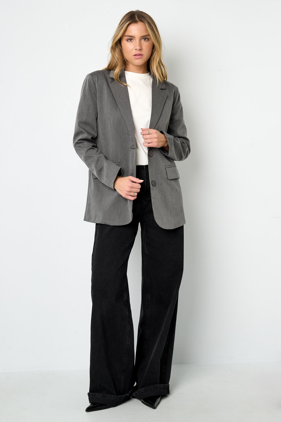 Elegant Ladies' Suit Set in Grey & Coffee Brown for Fall/Winter