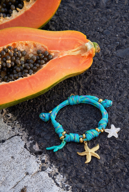Luxurious Blue Starfish Charm Bracelet for Women