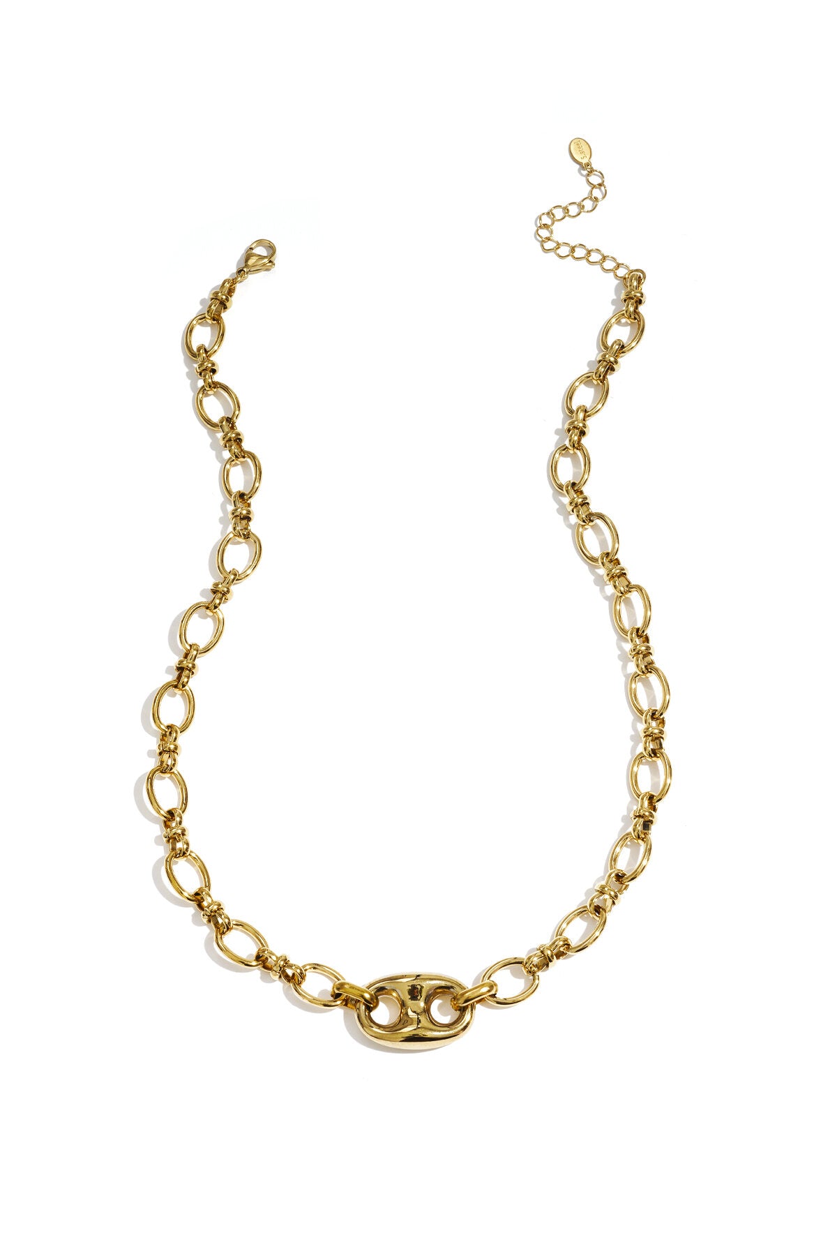 Elegant Gold-Toned Stainless Steel Pendant Necklace