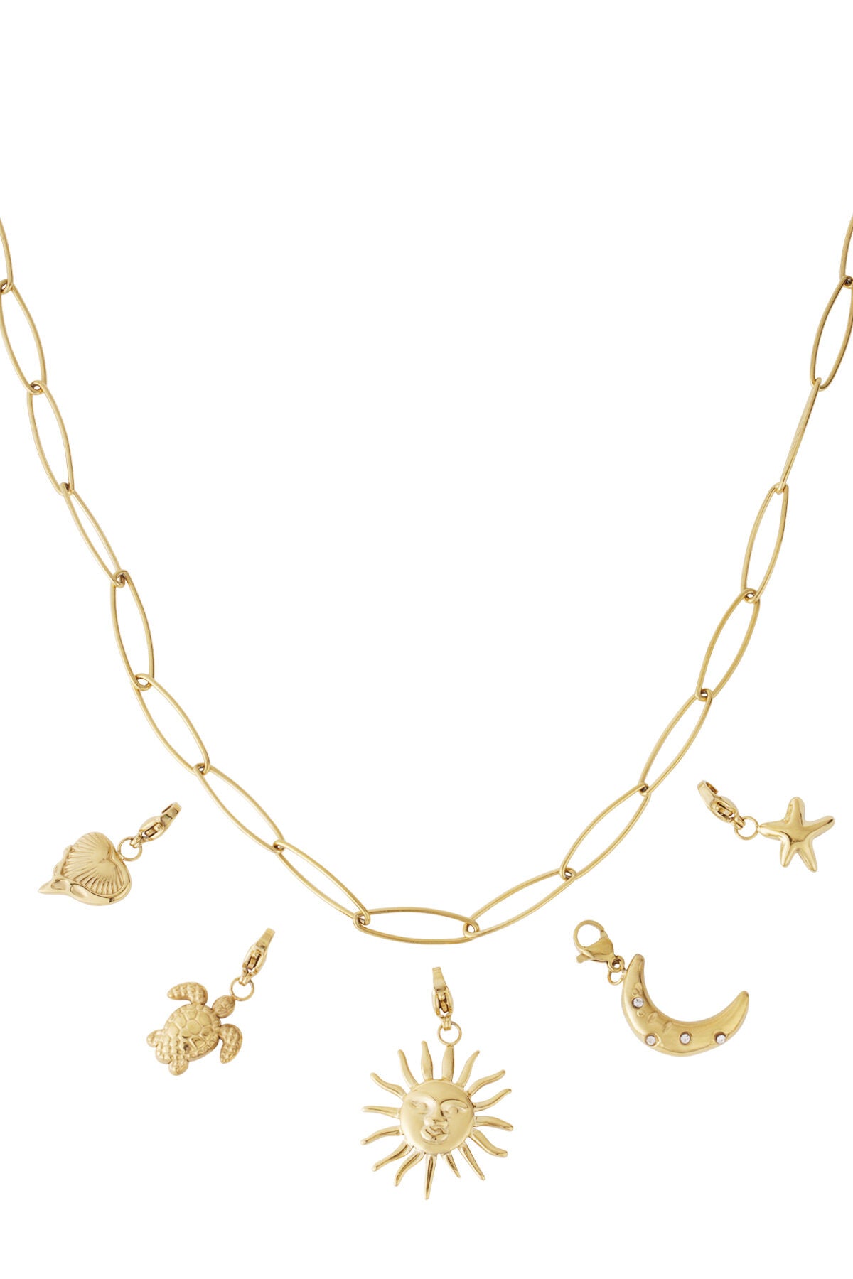 Elegant 14K Gold Plated Sun Pendant Necklace