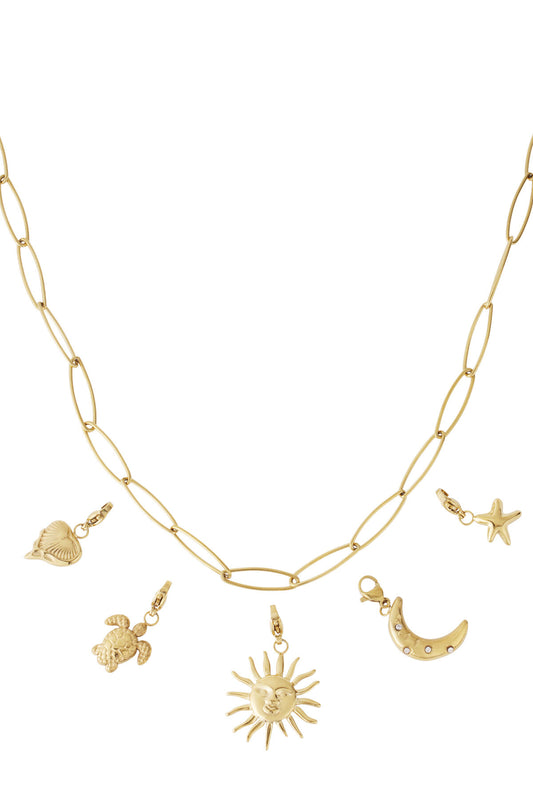 Elegant 14K Gold Plated Sun Pendant Necklace