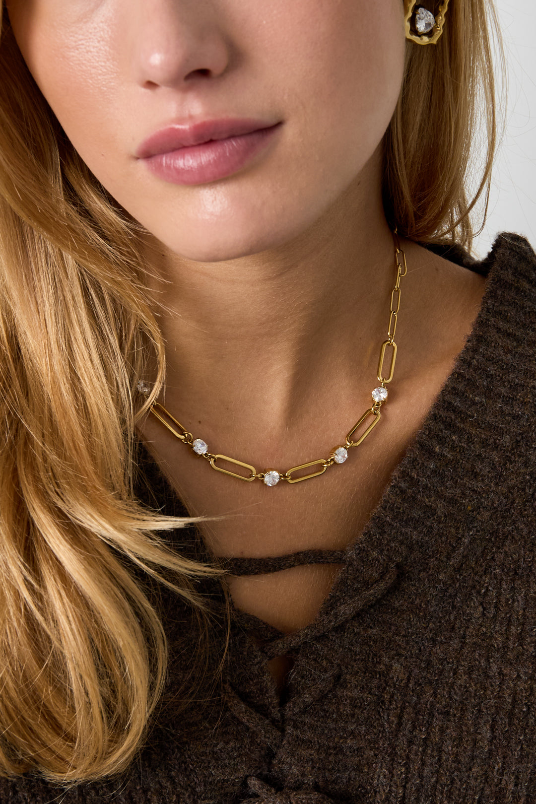 Roestvrijstalen hangerkettingen, Circle Simple Daily Simple serie, damessieraden