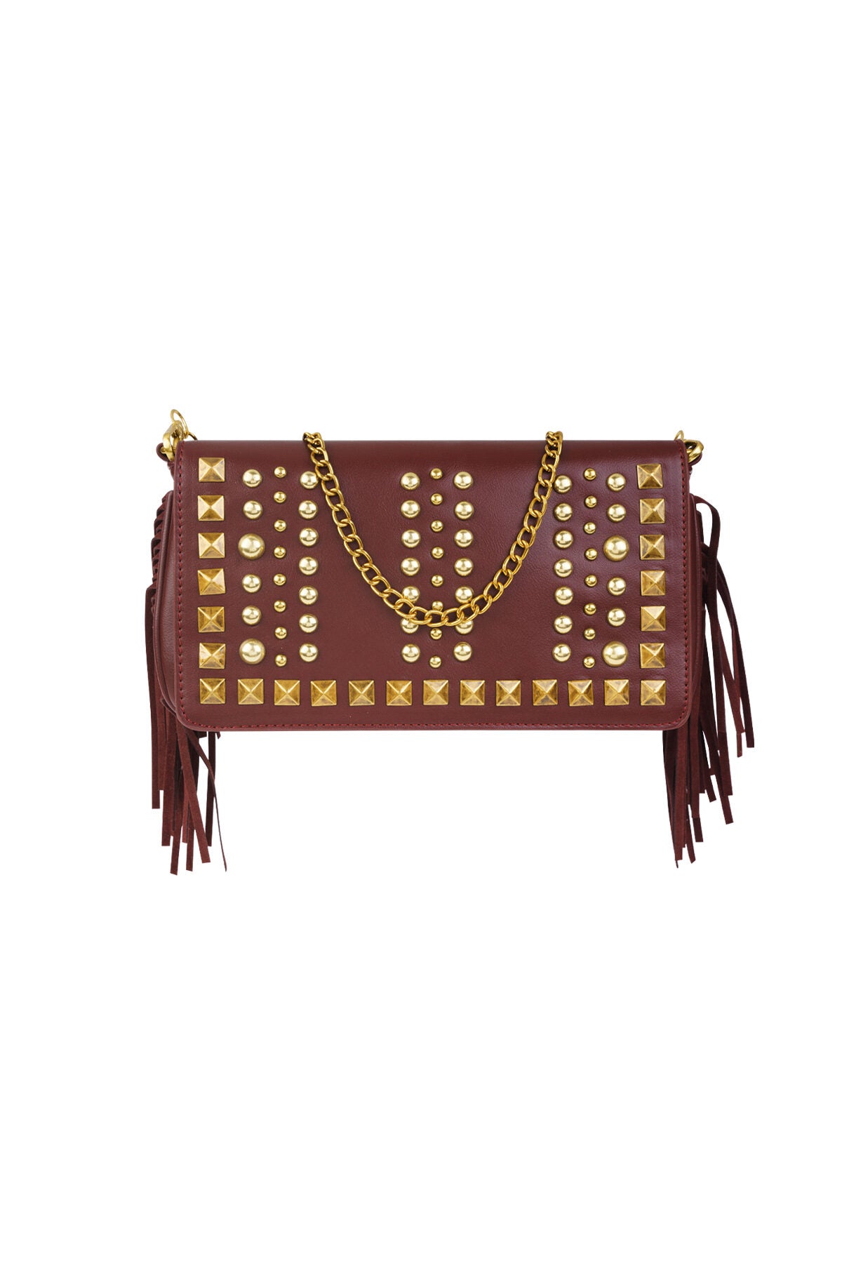 Elegant Wine Red & Black Shoulder Bag for Daily Chic