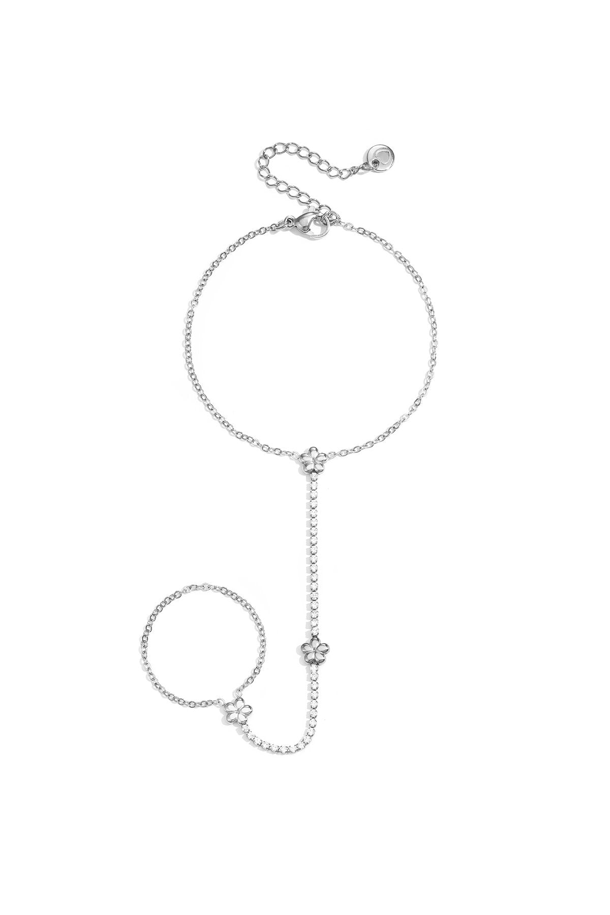 Elegant Silver & Gold Hand Chain for Women