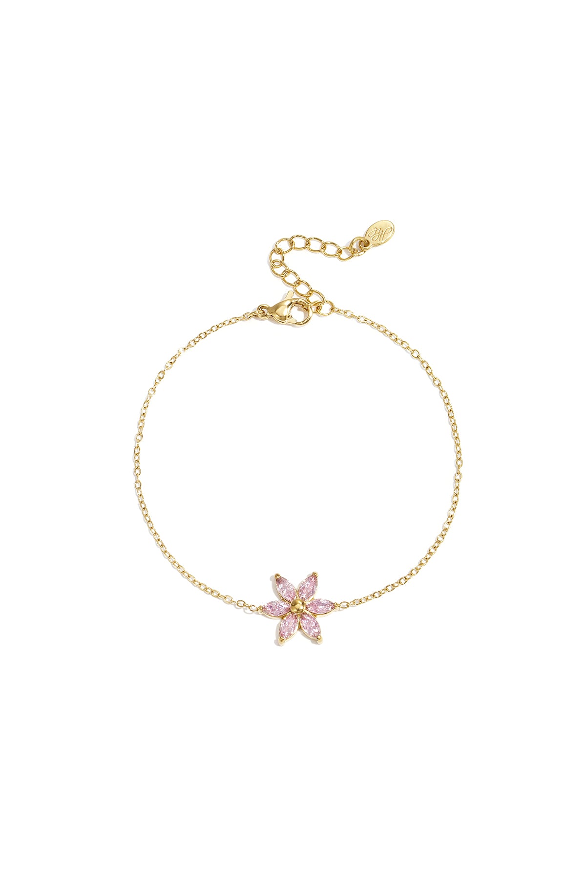 Armband met strass bloem
