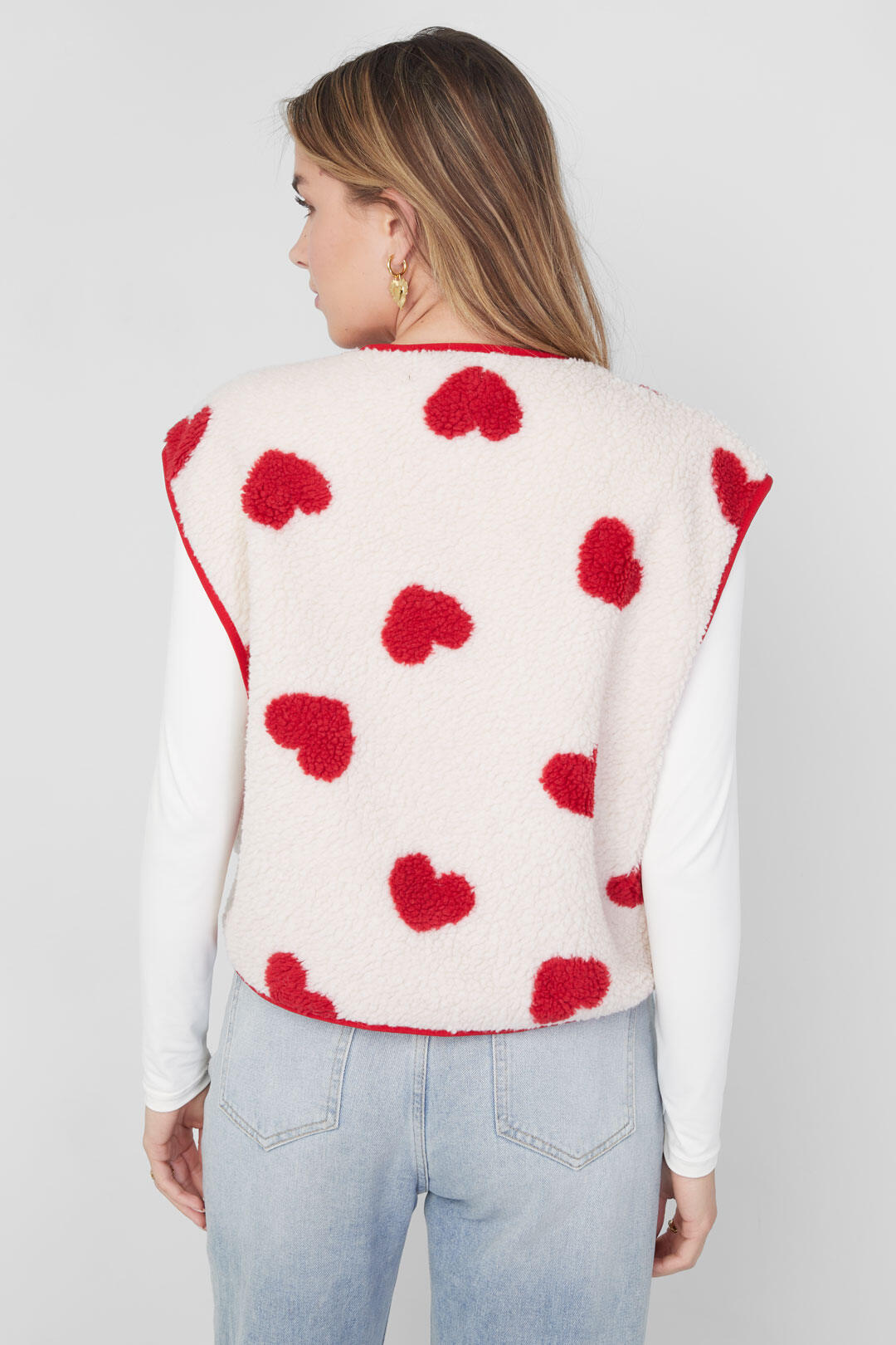 Gimme Pink & Beige Woven Heart Vest for Spring/Summer