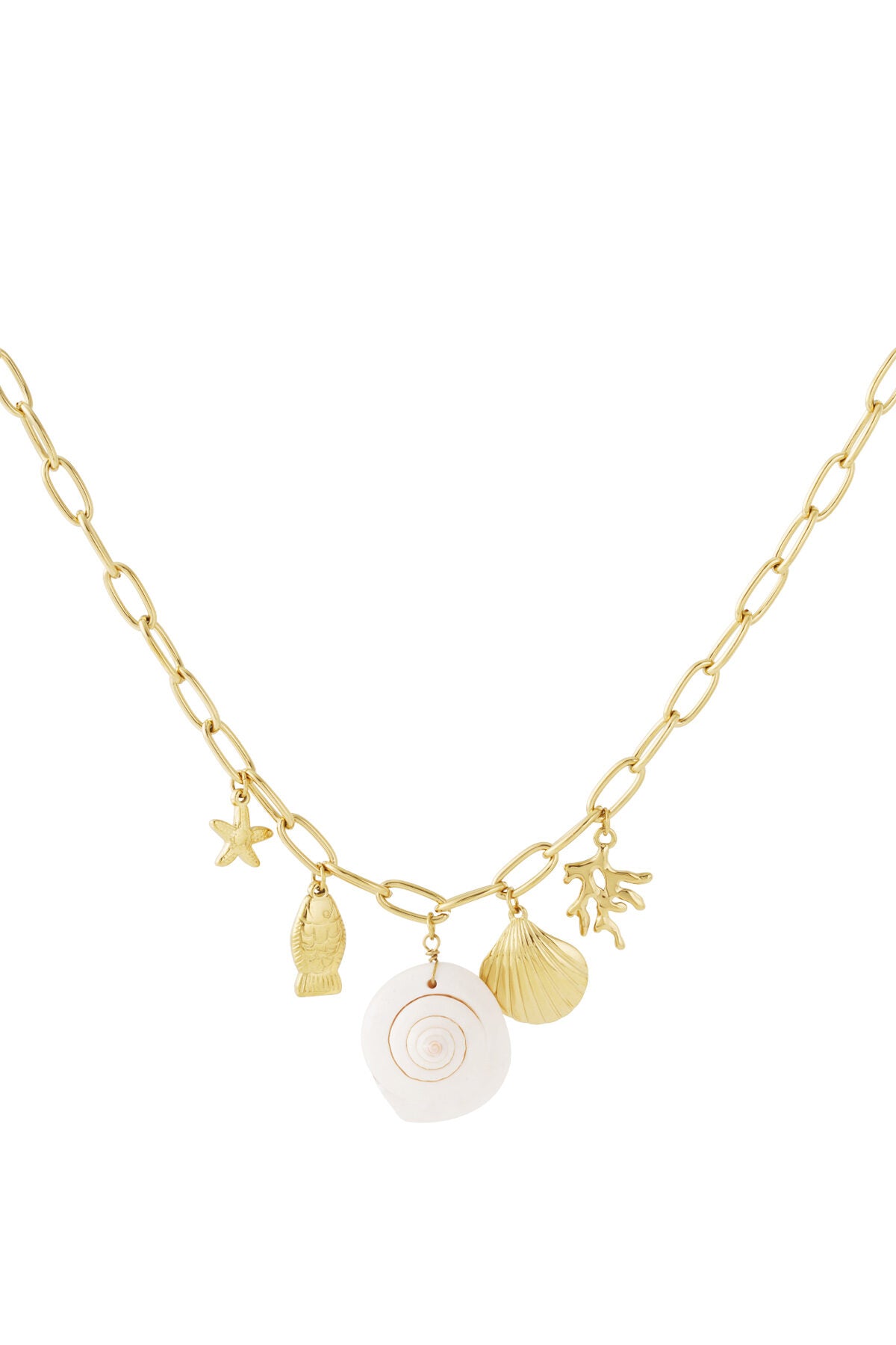 14K Gold Plated Seashell Pendant Necklace