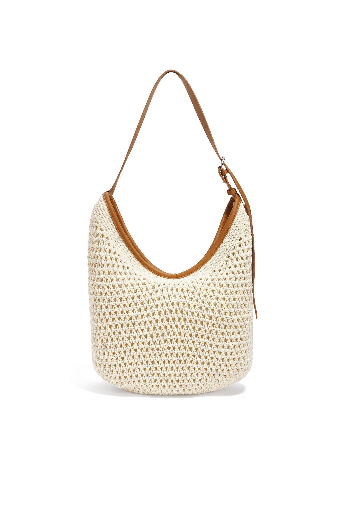 Chic Khaki Round Beach Bag for Summer Getaways