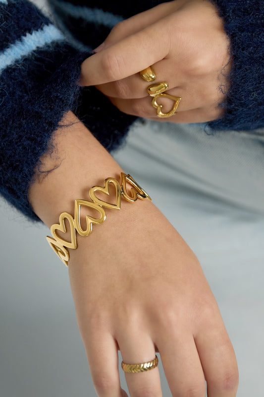 Elegant Heart Cuff Bracelet for Everyday Wear