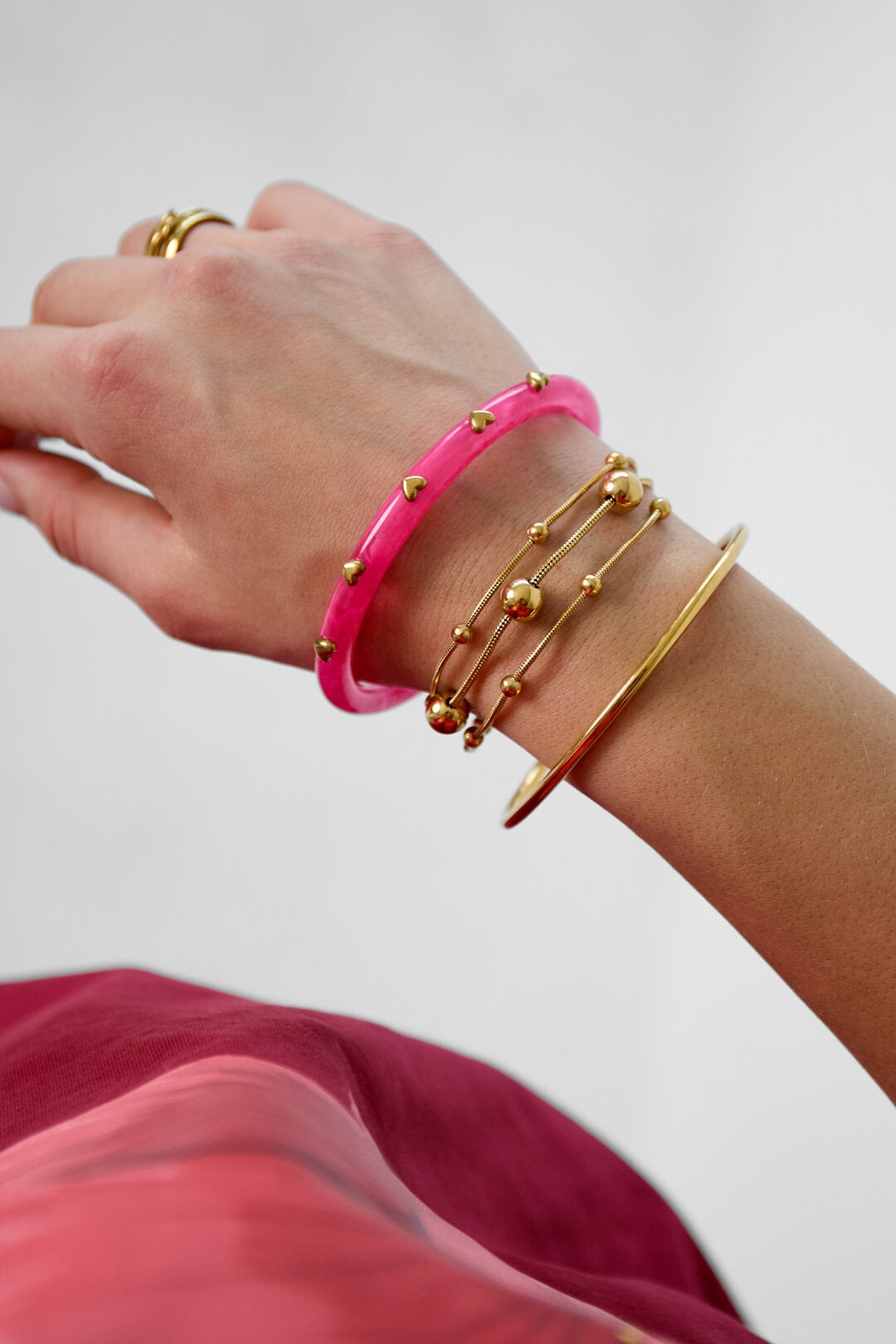 Elegant Multi-Layered Chain Bracelet - Silver & Gold