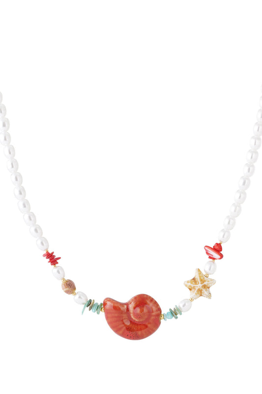 Chic Imitation Pearl Beaded Necklace for Spring/Summer