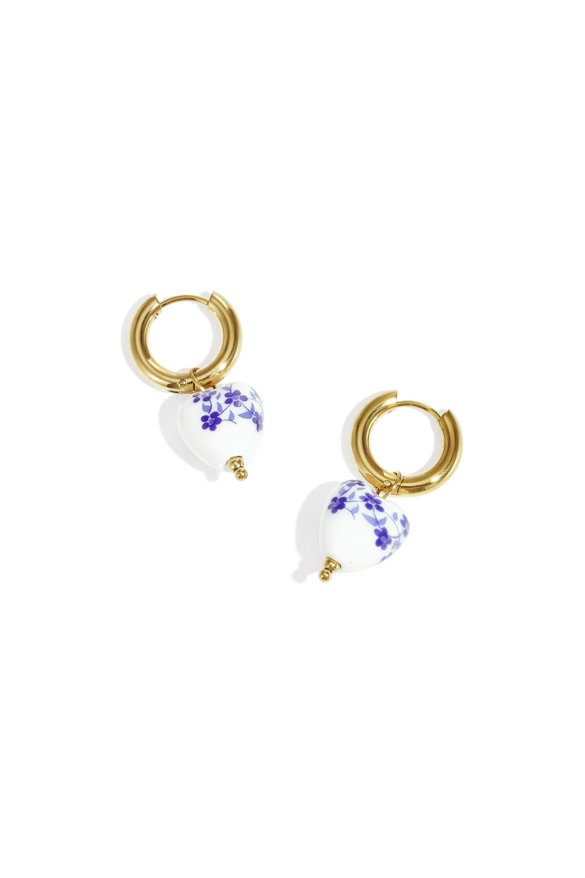 Elegant Gold Ceramic Bead Earrings for Spring
