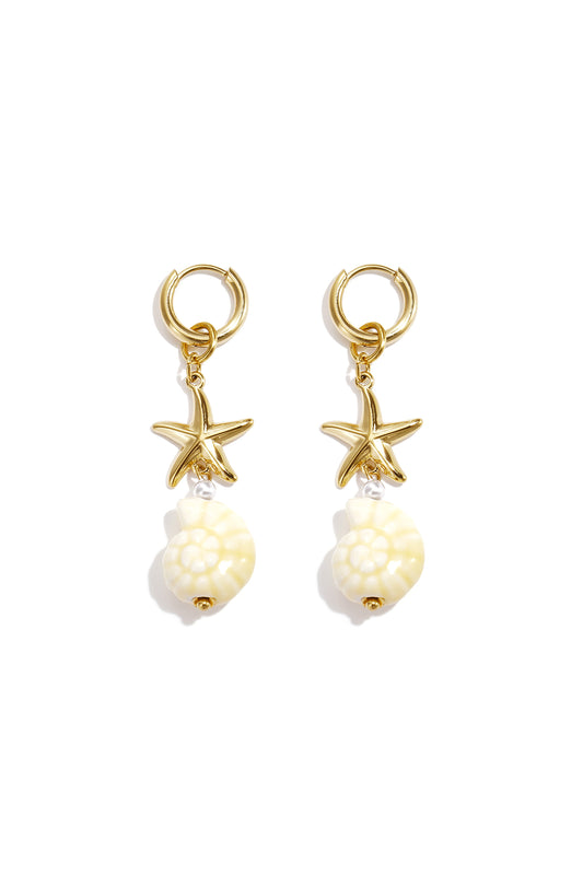 Elegant Shell & Starfish Drop Earrings for Beach Lovers