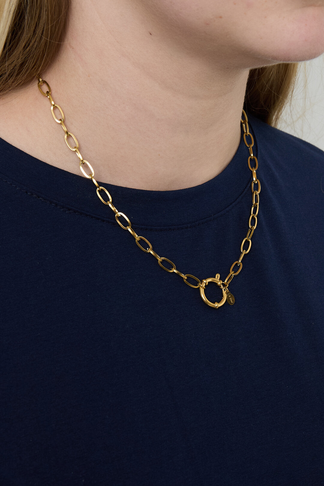 Elegant Gold Stainless Steel Chain Necklace for Everyday Wear