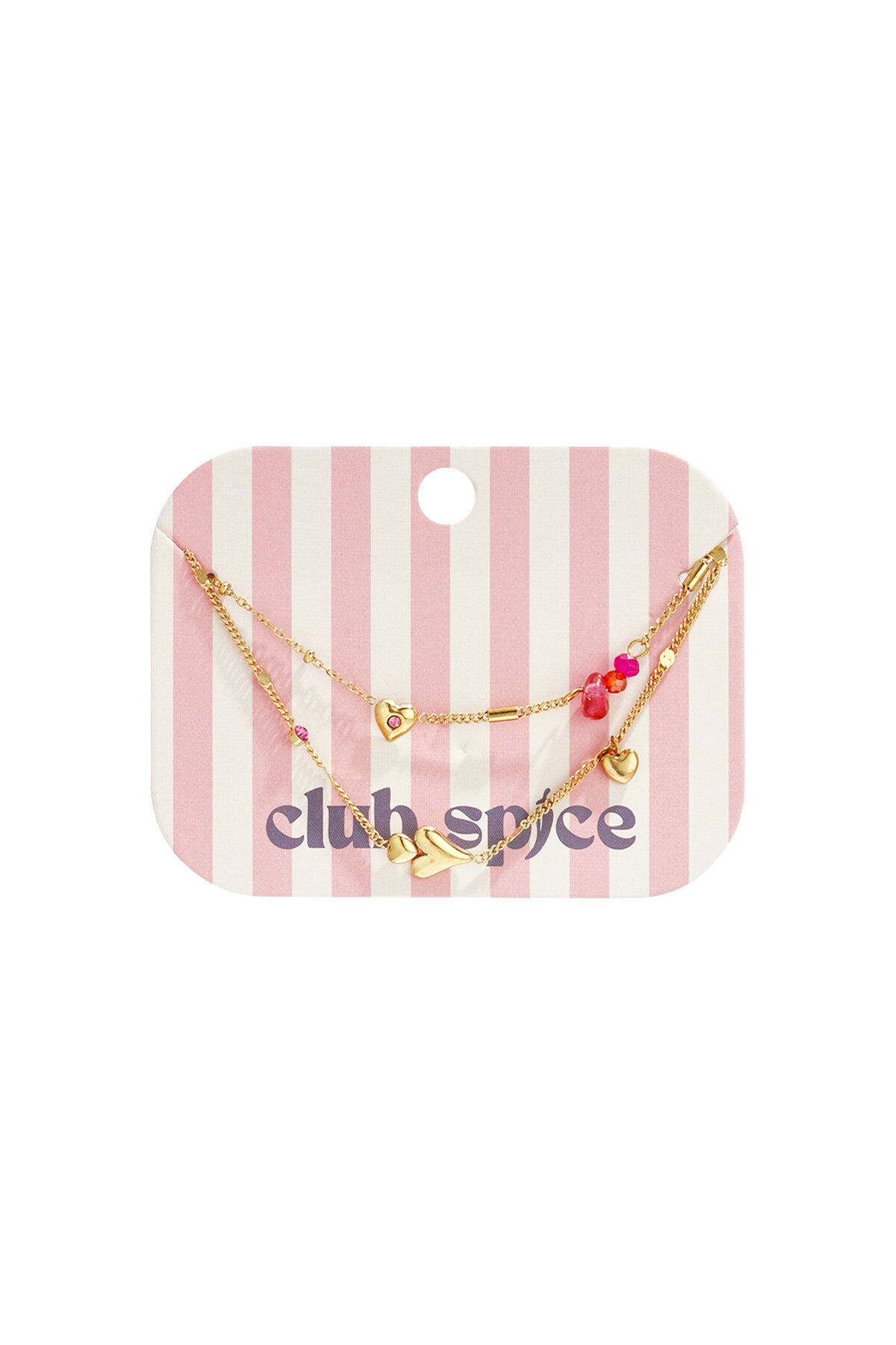 Elegant Multi-Layered Heart Charm Bracelet - Gold