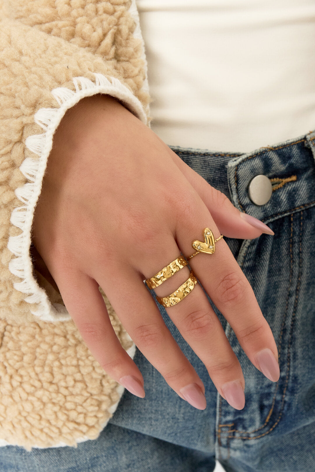 Elegant Adjustable Gold Statement Ring