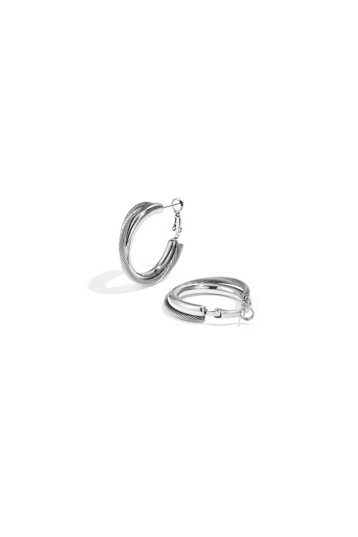 Elegant Stainless Steel Hoop Earrings - Timeless Style
