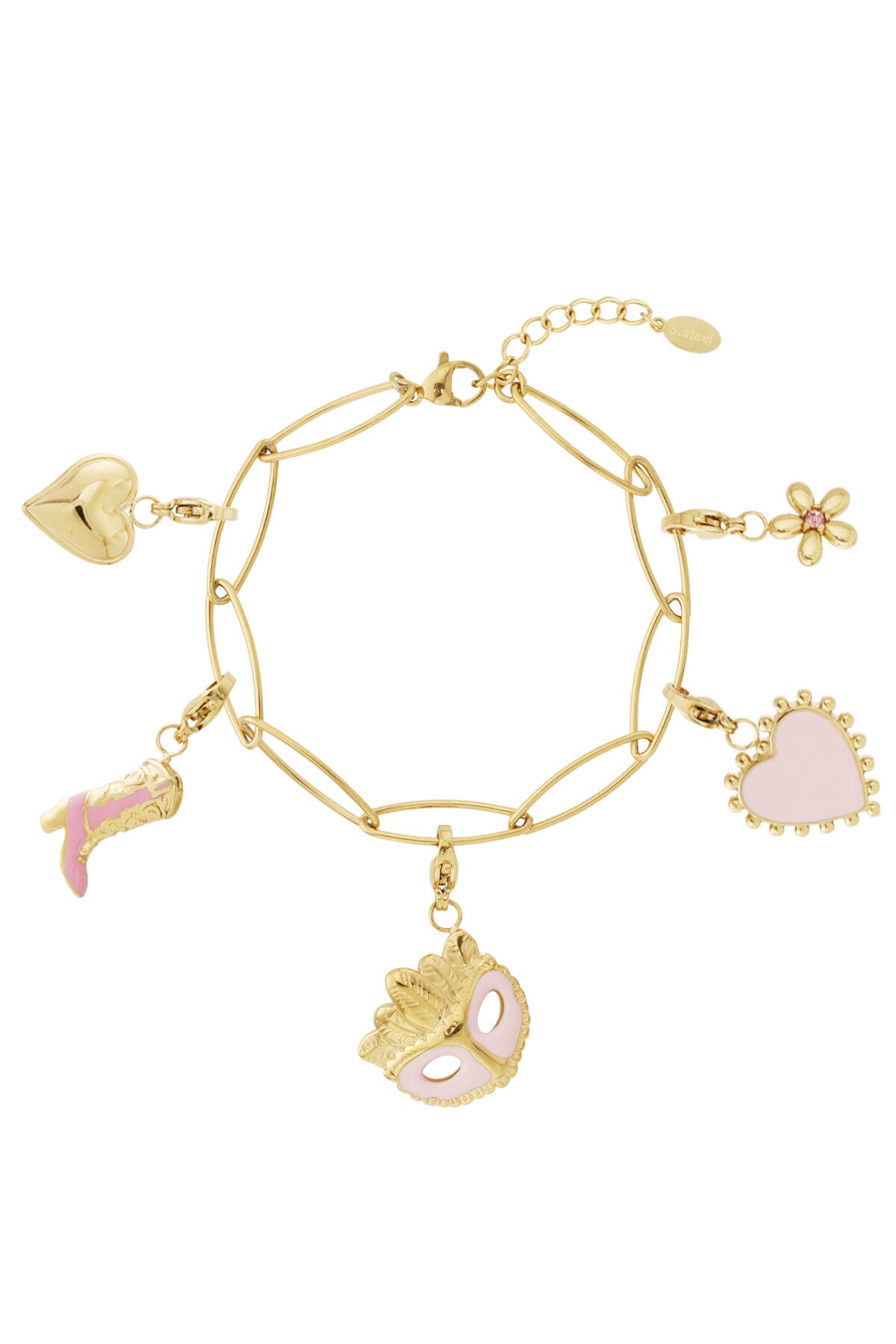 Elegant 14K Gold Plated Charm Bracelet for Women