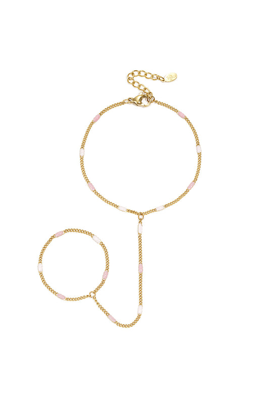 Elegant 14K Gold Plated Hand Chain for Women