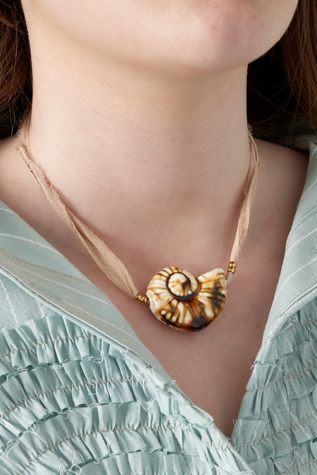 Elegant Apricot Braided Necklace for Spring/Summer