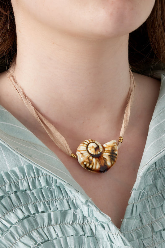 Elegant Apricot Braided Necklace for Spring/Summer