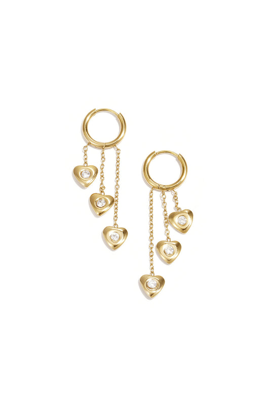 Stylish Heart Dangle Earrings for Everyday Wear