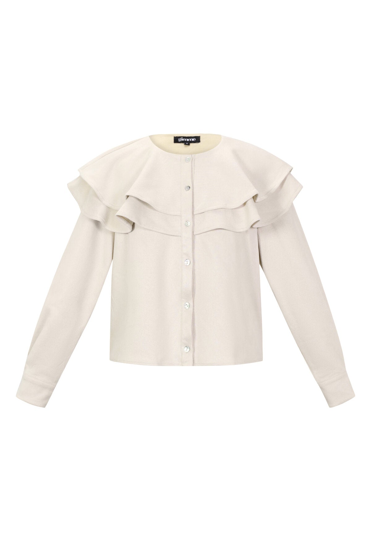 Elegant Ruffle Trim Blouse for Fall/Winter