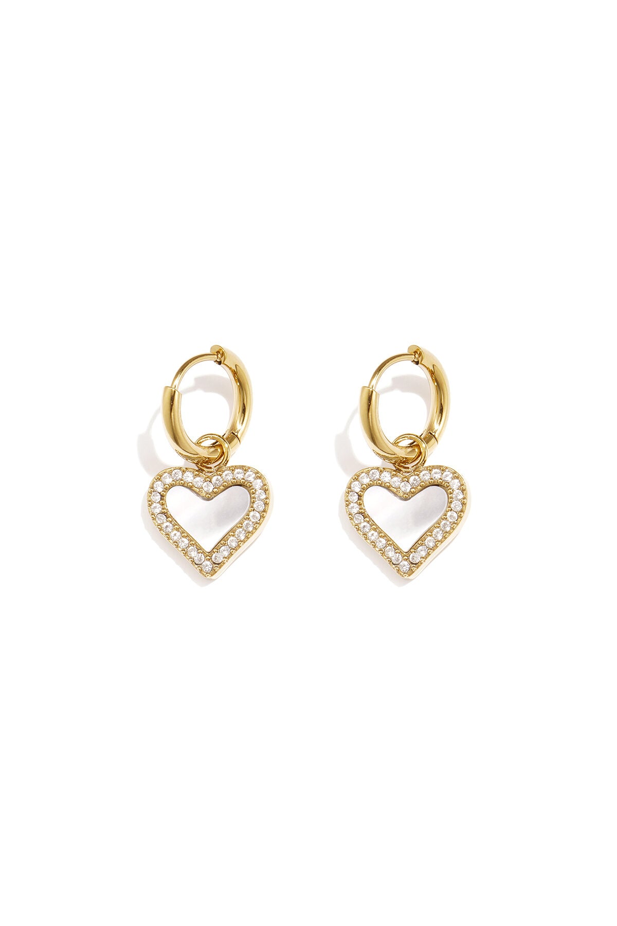 Elegant Heart-Shaped Shell Drop Earrings