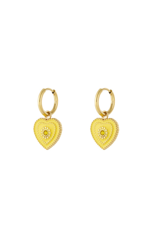 Elegant 14K Gold Plated Heart Drop Earrings for Women