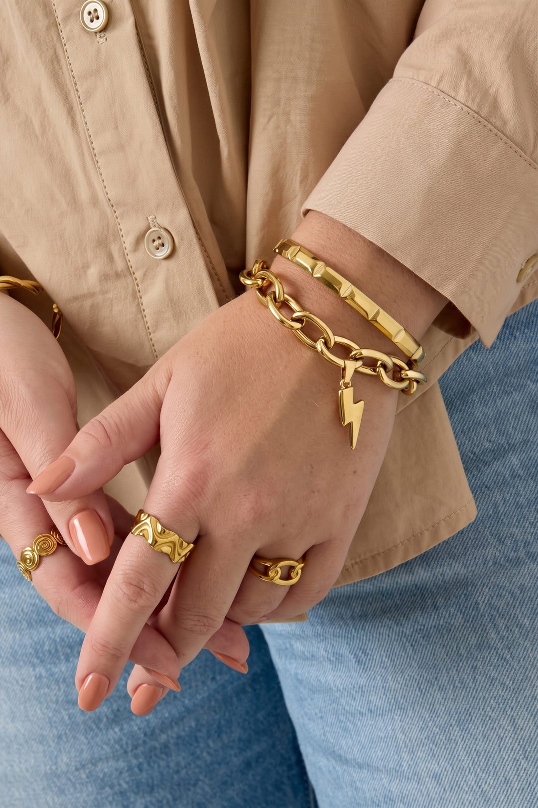 Roestvrijstalen bedelarmbanden, casual, dagelijkse, eenvoudige serie, damessieraden