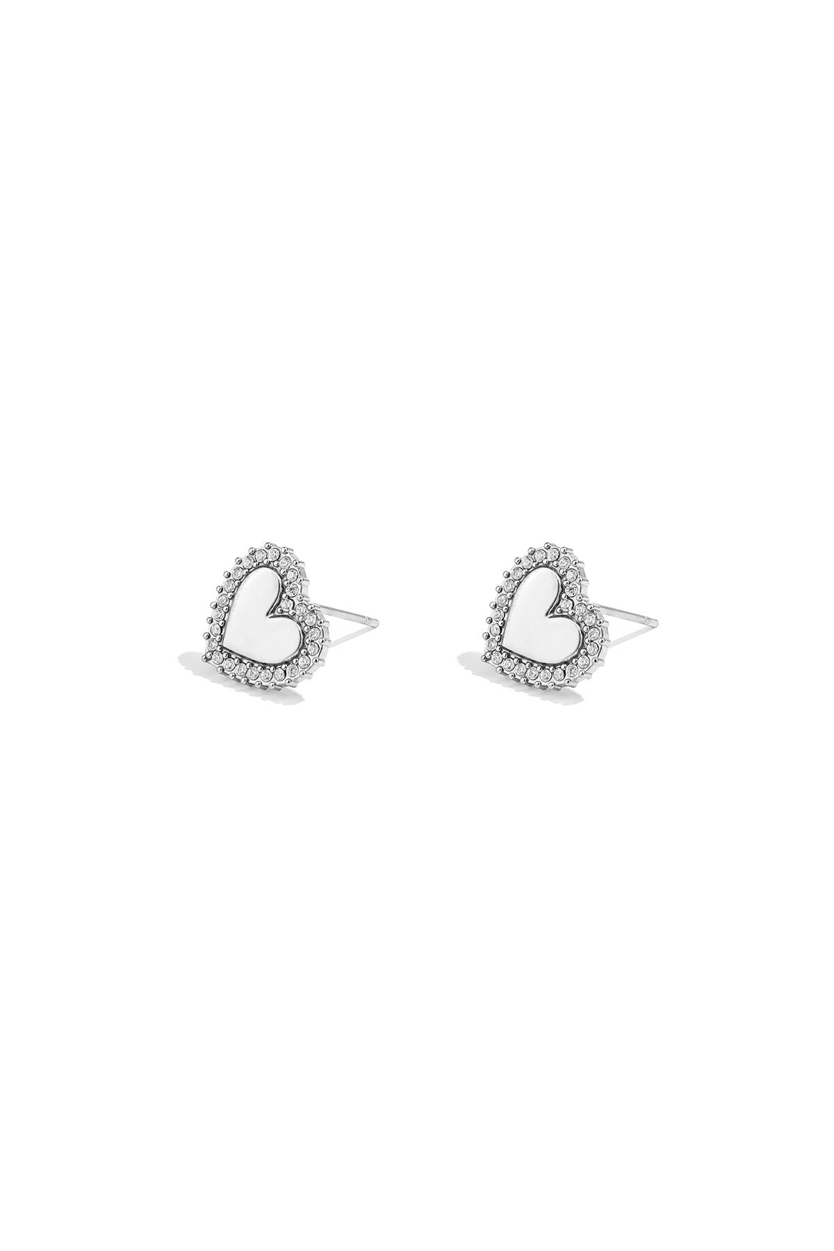 Stylish Heart-Shaped Zircon Stud Earrings for Everyday Wear