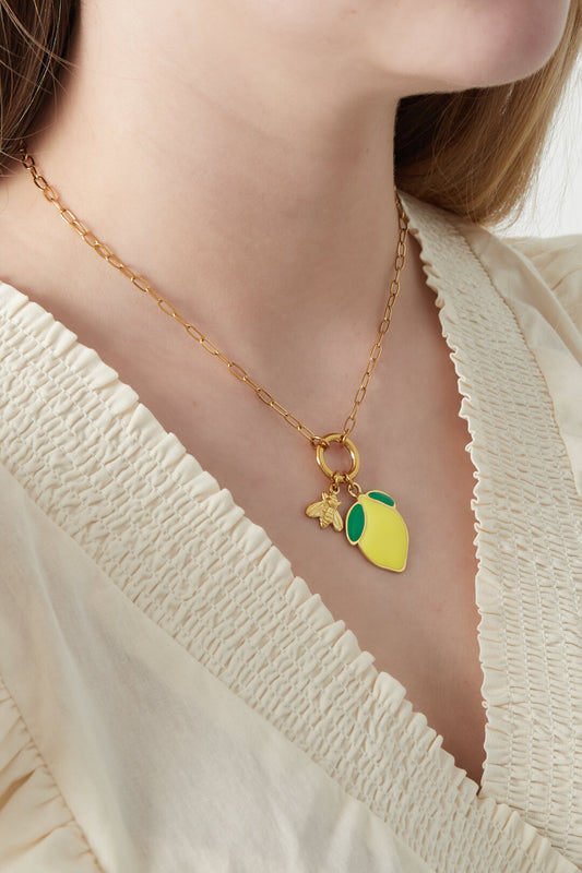 Charming 14K Gold Plated Fruit Pendant Necklace