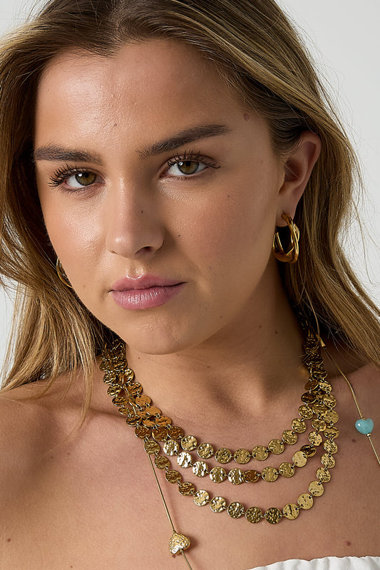 Stylish Stainless Steel Hoop Earrings - Silver & Gold