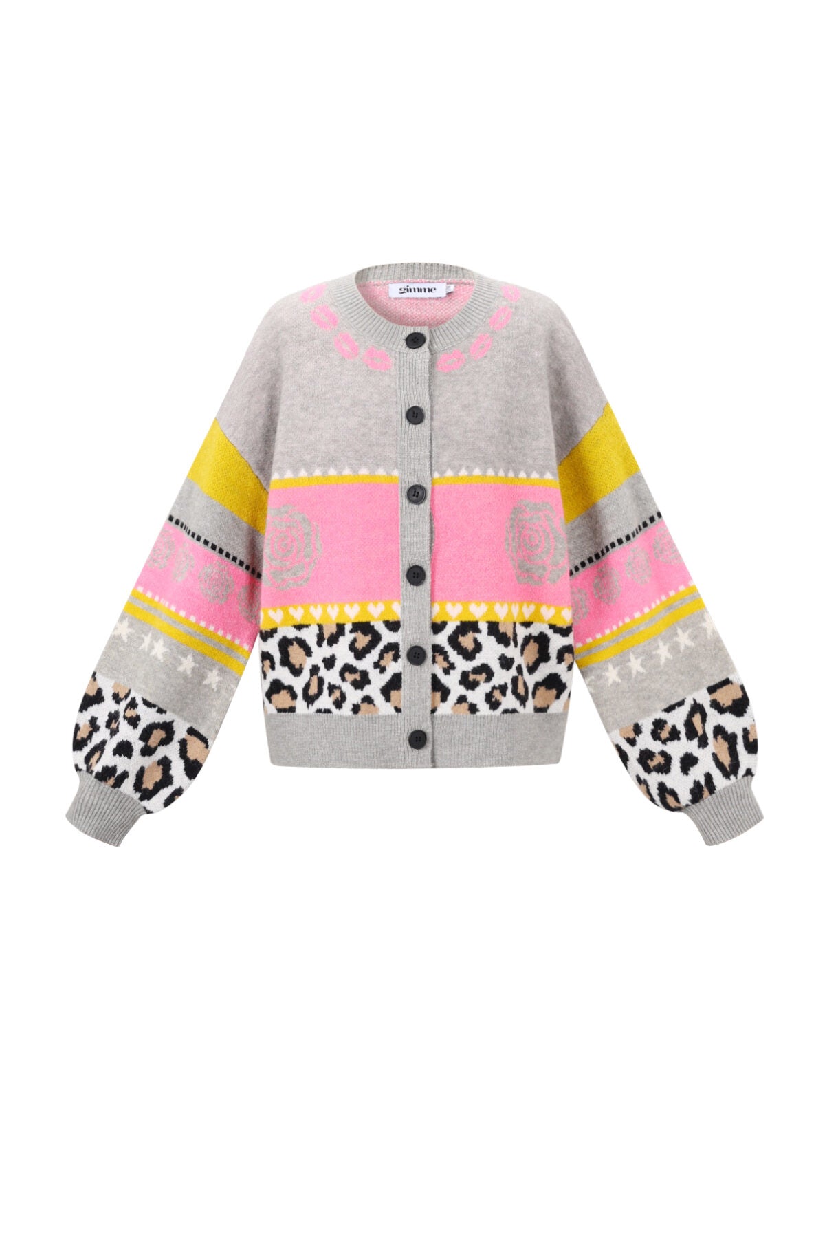 Chic Floral Print Knit Cardigan for Fall/Winter