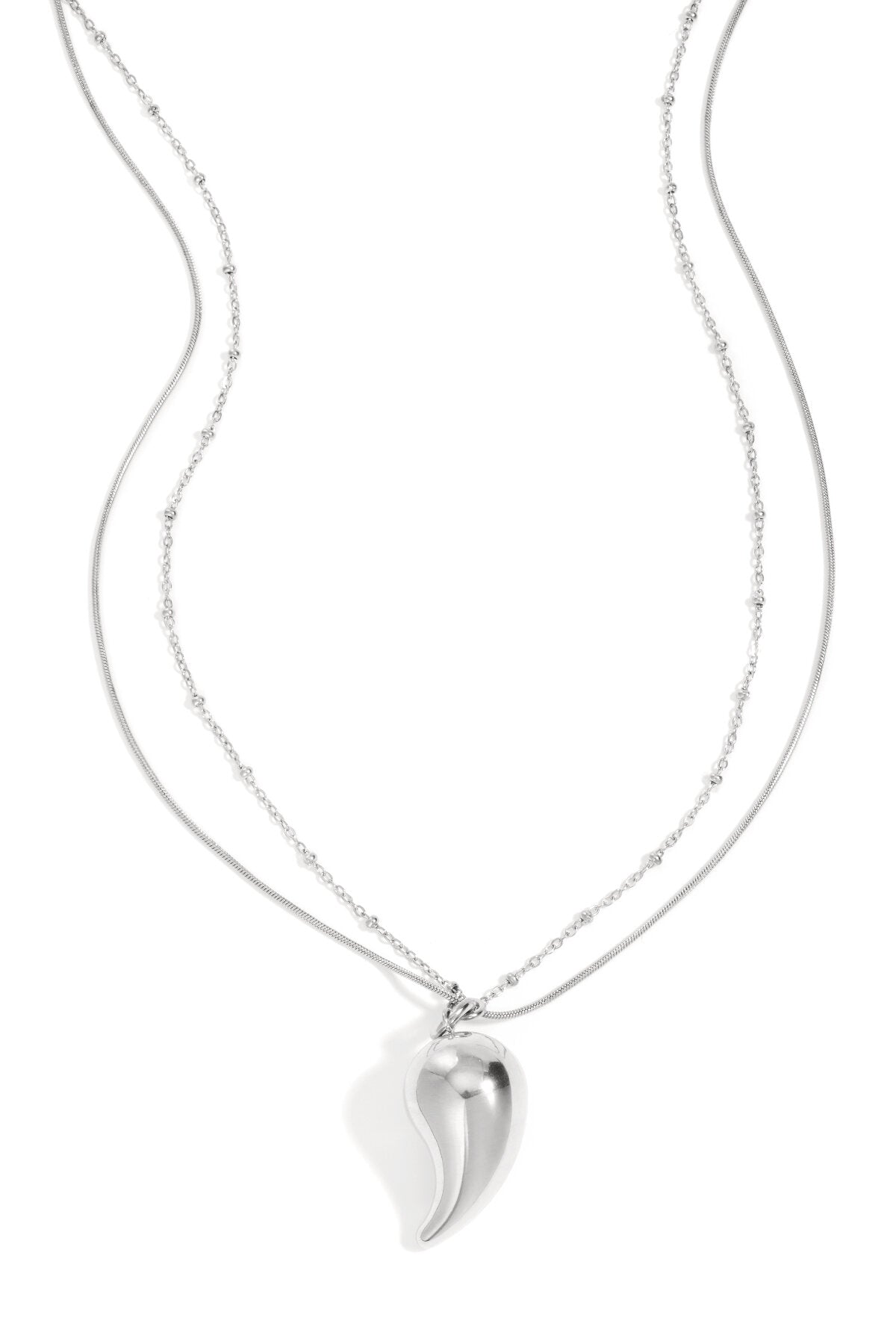 Elegant Droplet Pendant Necklace - Silver & Gold